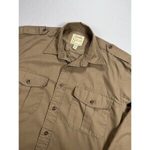 Cabela's Safari Series Shirt M Tall Long Sleeve Utility Vented Tan